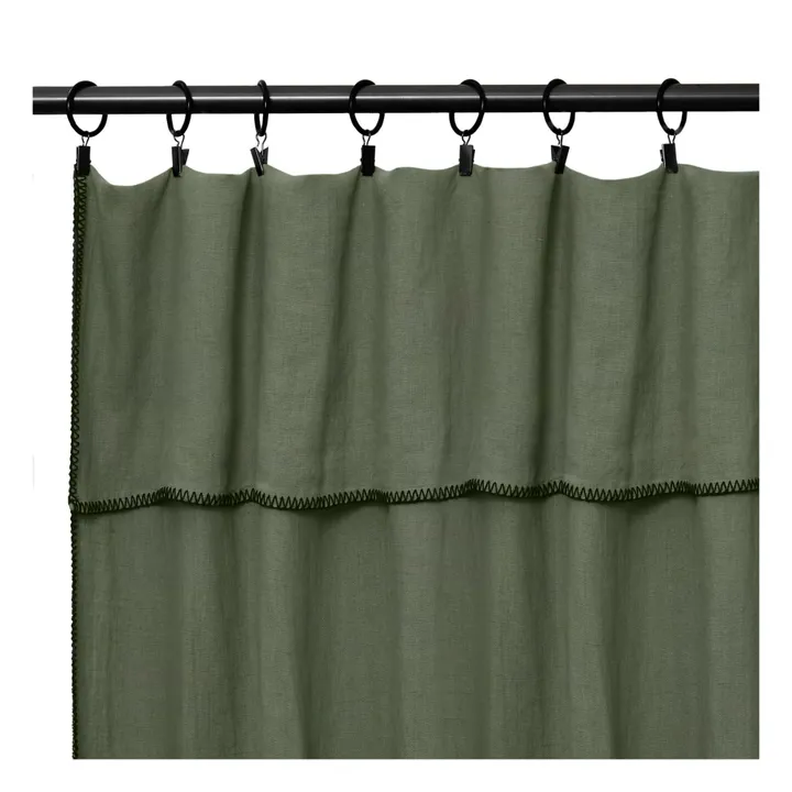 Cortina de lino lavado | Verde Kaki- Imagen del producto n°0