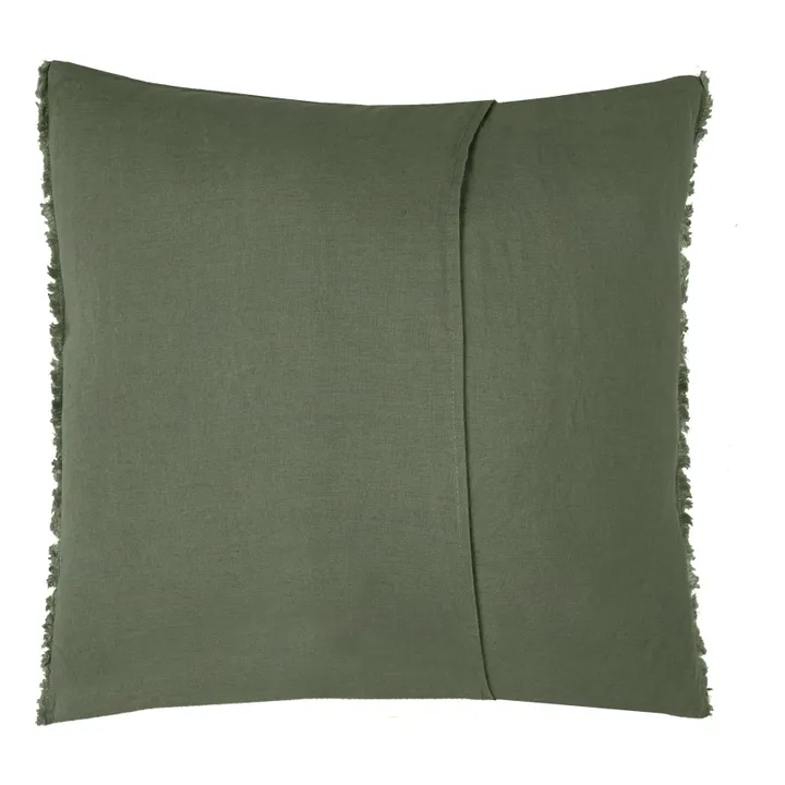 Fodera da cuscino in lino lavato | Verde militare- Immagine del prodotto n°2