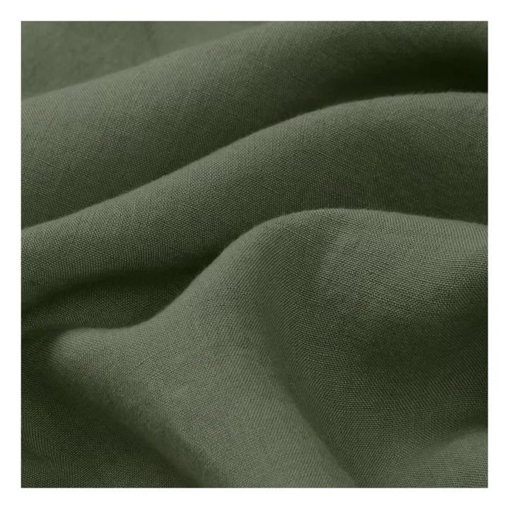 Fodera da cuscino in lino lavato | Verde militare- Immagine del prodotto n°1