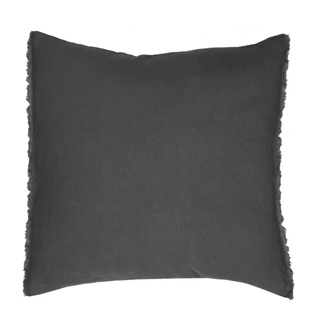 Fodera da cuscino in lino lavato | Carbone