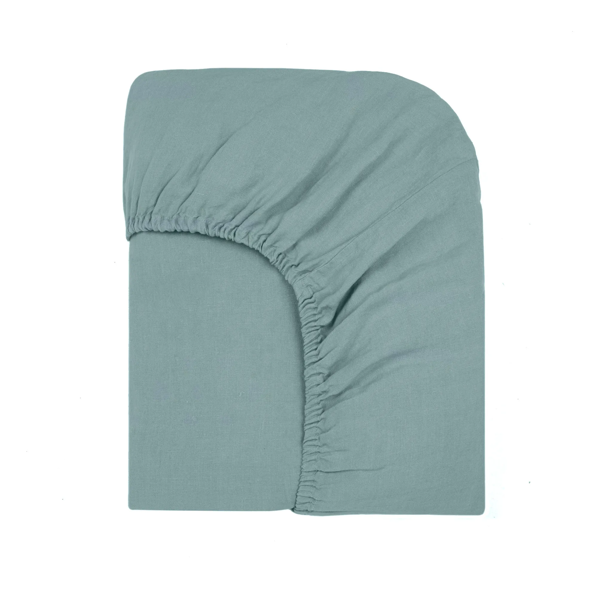 Communauté De Biens Sky Blue Washed Linen Fitted Sheet