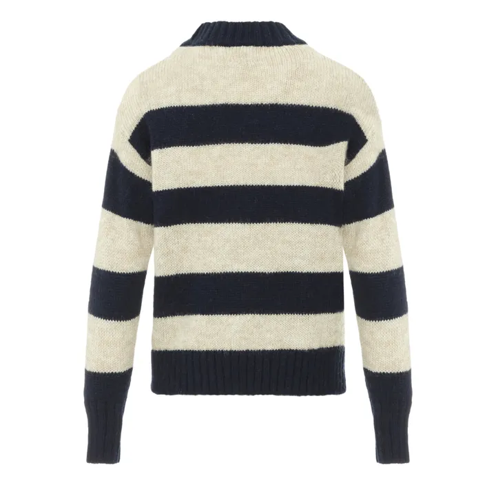 Maglione Miaki Stripes in lana d'alpaca | Blu marino- Immagine del prodotto n°4