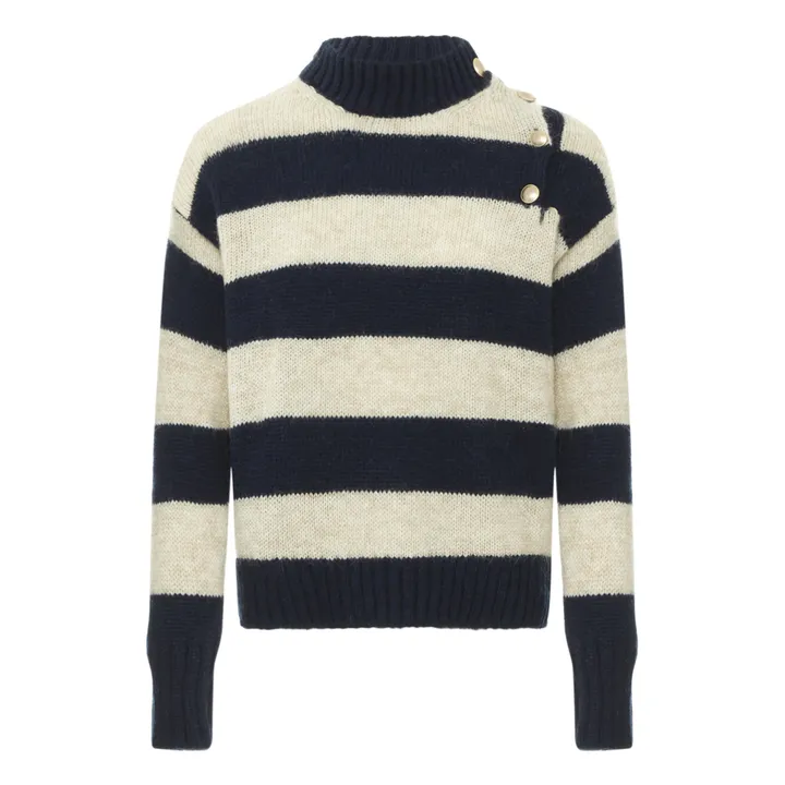 Miaki Stripes Alpaca Sweater | Navy blue- Product image n°0