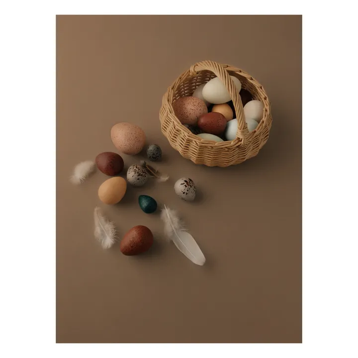 Huevos de madera - Set de 12- Imagen del producto n°1
