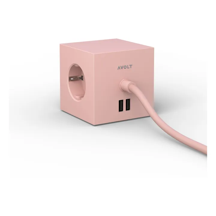 Verlängerungskabel Square 1 mit USB Kabel | Rosa- Produktbild Nr. 2