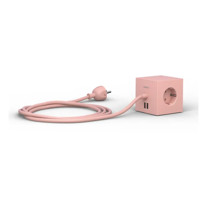 Verlängerungskabel Square 1 mit USB Kabel | Rosa- Produktbild Nr. 1