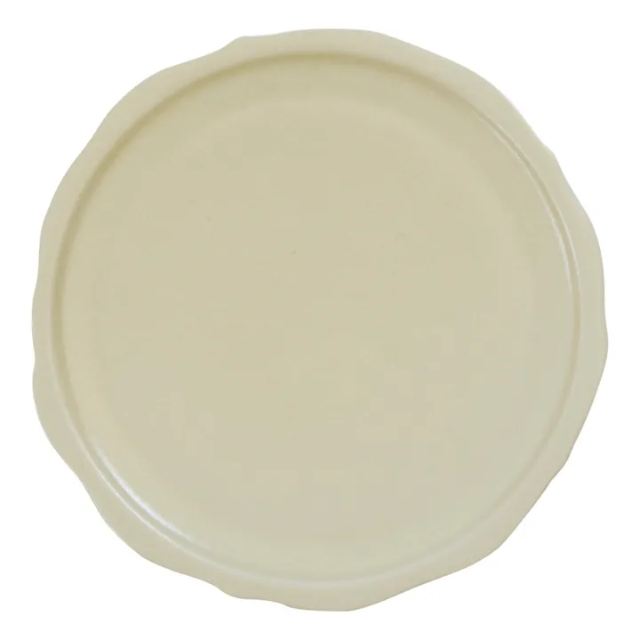 Mini Bordure Sharing Ceramic Plate | White satin- Product image n°0