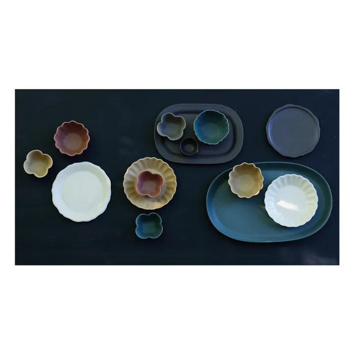 Mini Bordure Sharing Ceramic Plate | White satin- Product image n°2