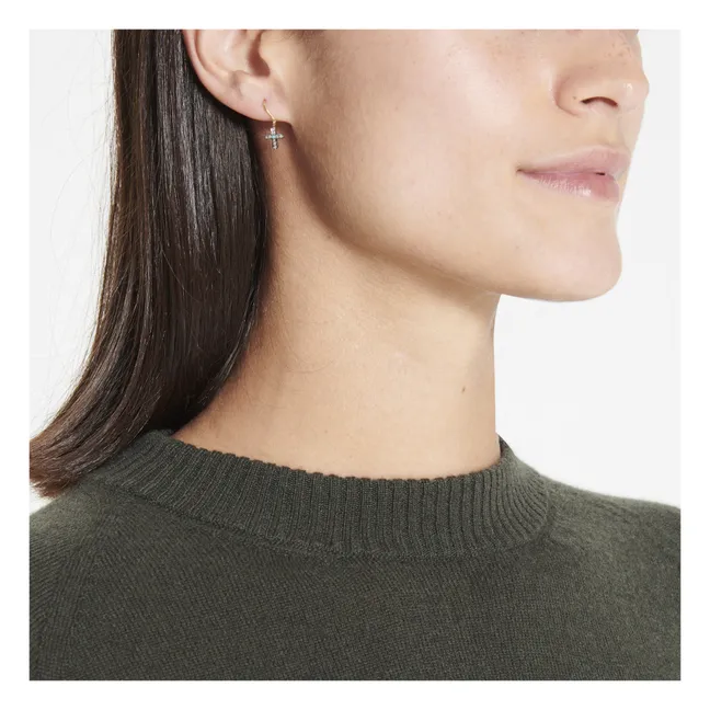 Boucles d'Oreilles Cross | Argenté