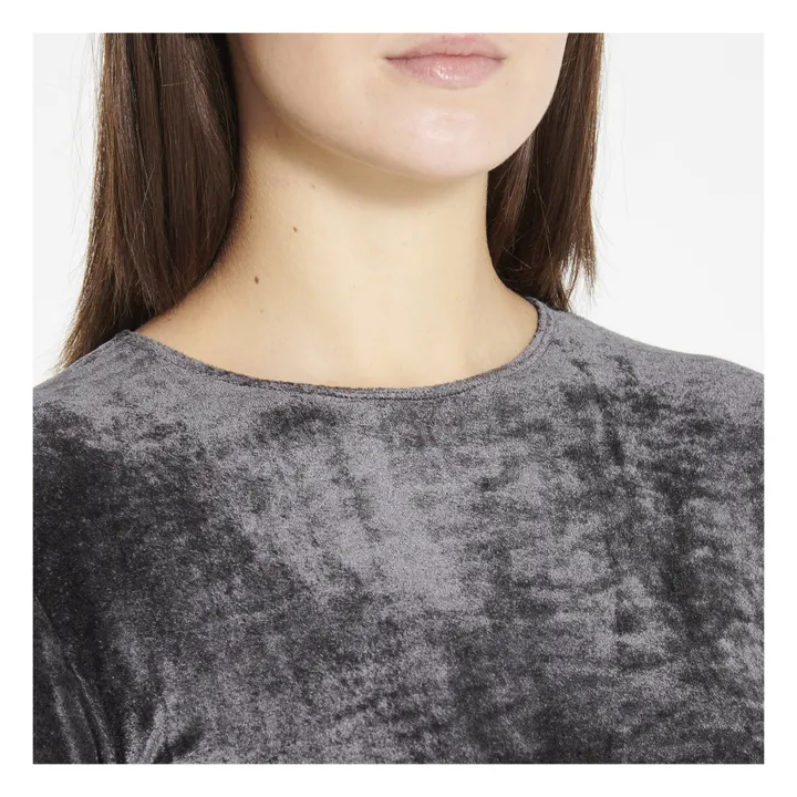 T-Shirt Velours Omo | Grau- Produktbild Nr. 2