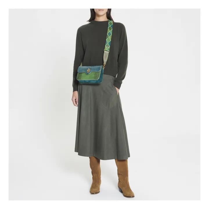 Etoile Jersey Wool Skirt  | Chrome green- Product image n°1