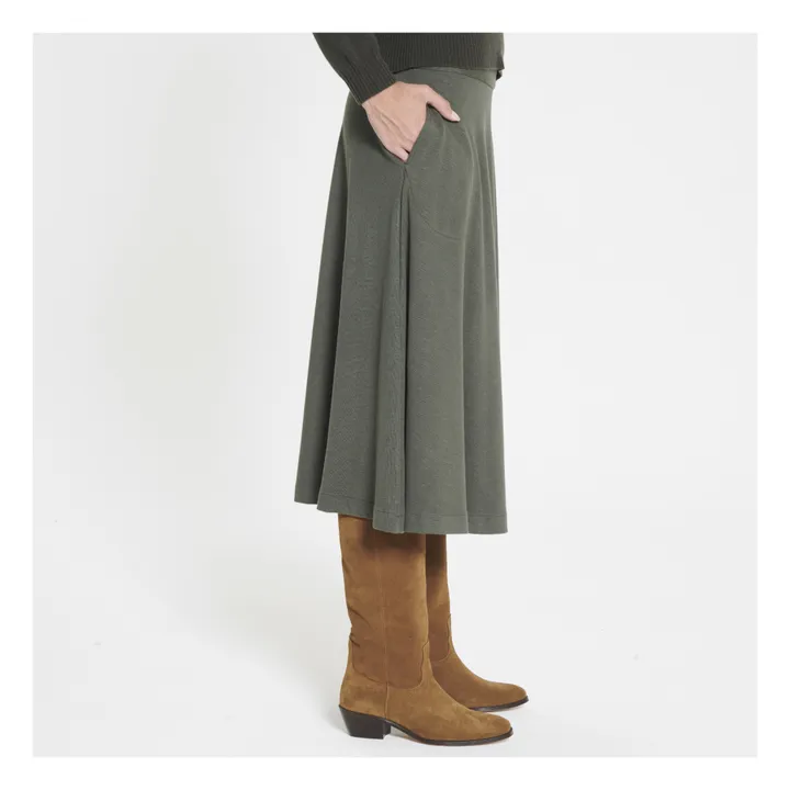 Etoile Jersey Wool Skirt  | Chrome green- Product image n°2