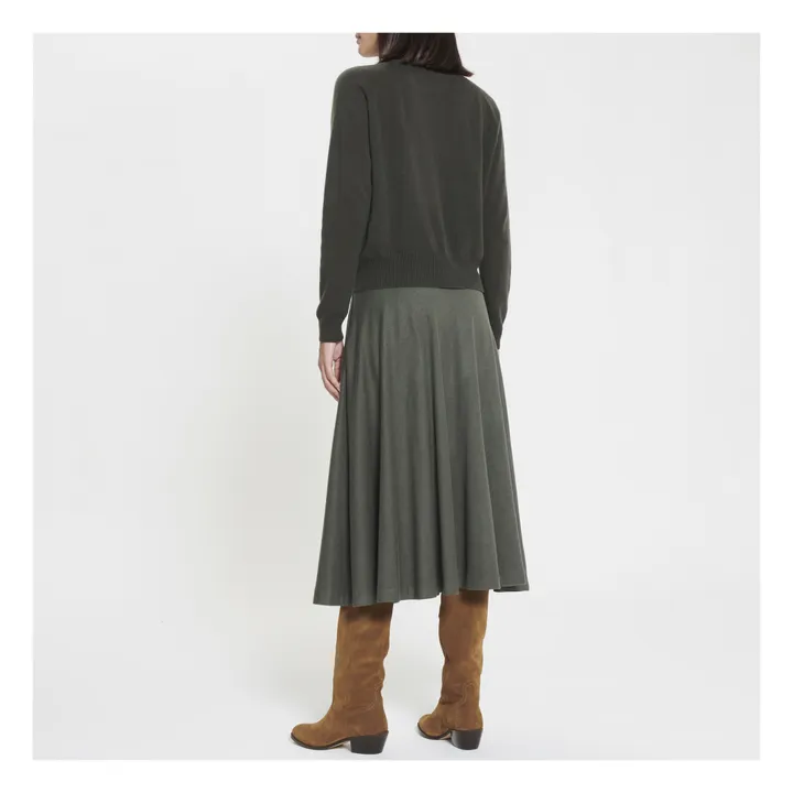 Etoile Jersey Wool Skirt  | Chrome green- Product image n°3