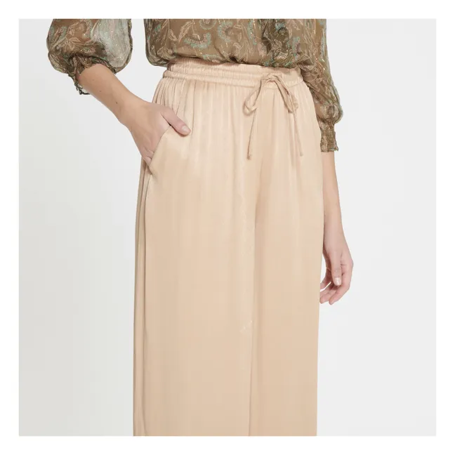 Molly Satiné Trousers | Nude beige