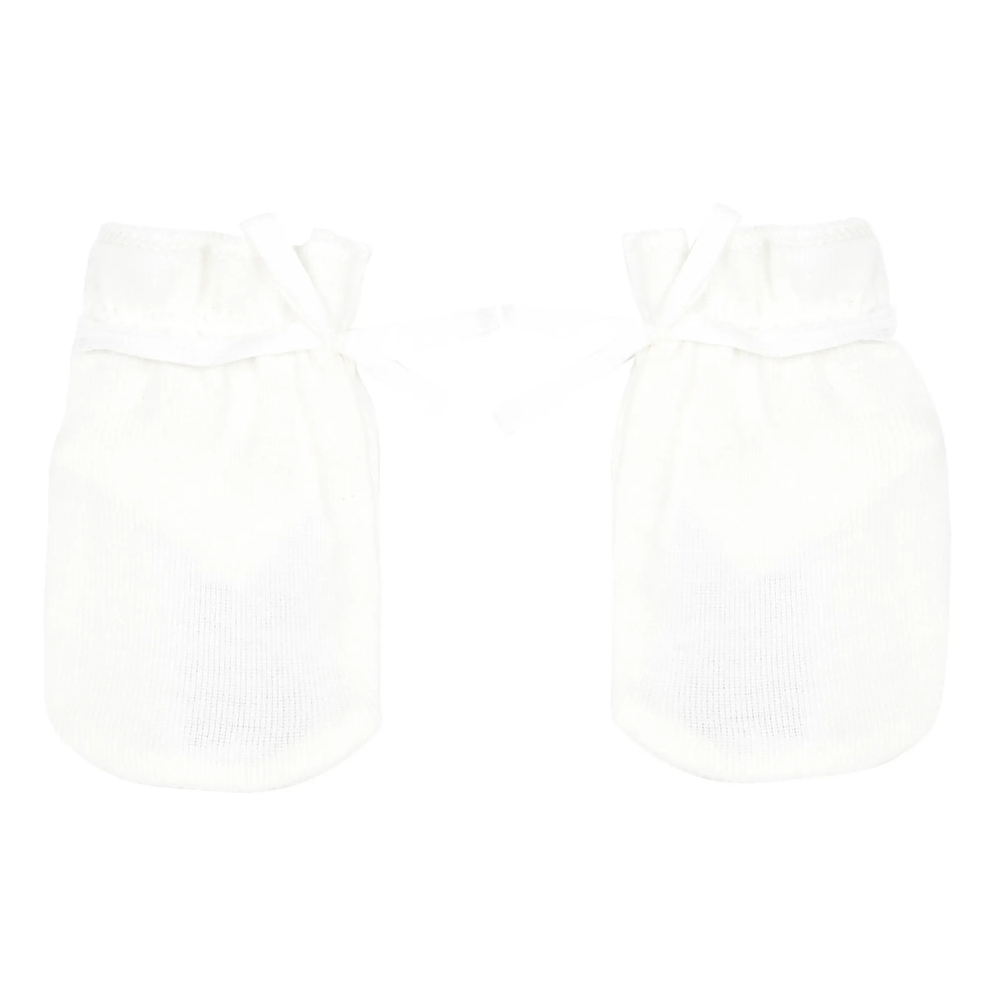 Bonpoint Ecru Organic Cotton Mittens