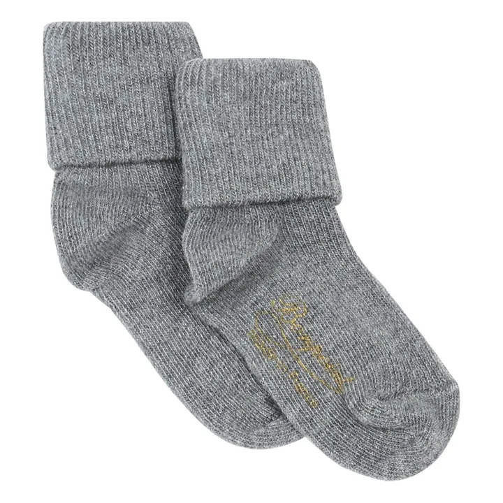 Ribbed Baby Socks | Heather grey- Product image n°0