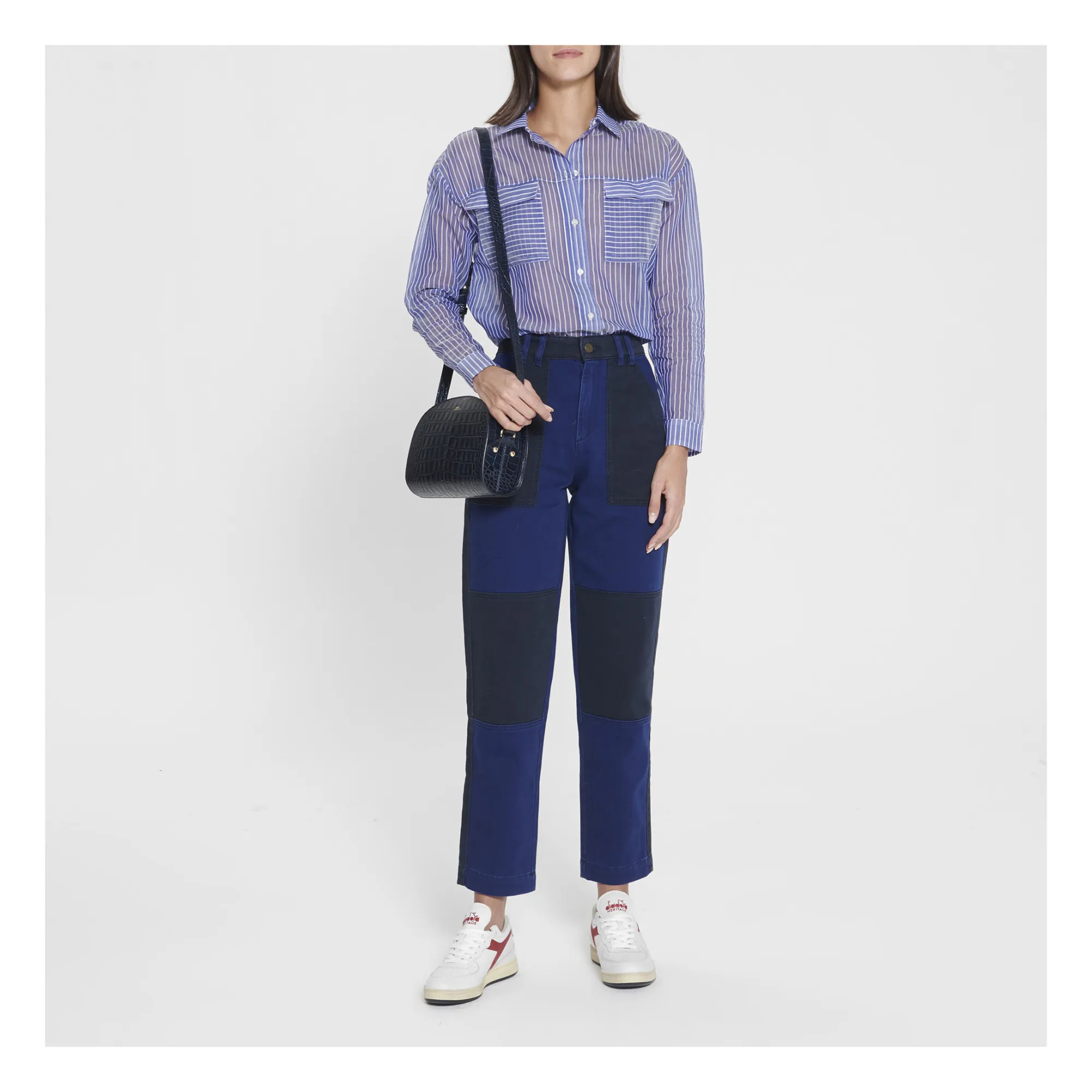 Chloé Stora Blue David Cotton Silk Shirt