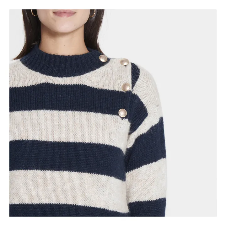 Pullover Miaki Stripes Alpaga | Navy- Produktbild Nr. 2
