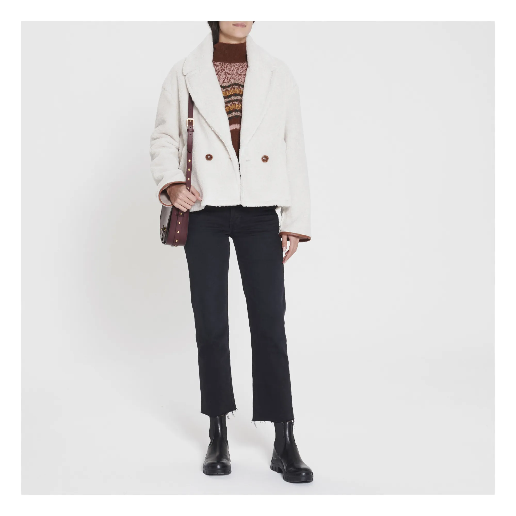 Sessùn Ecru Laponia Faux Sheep Fur Jacket