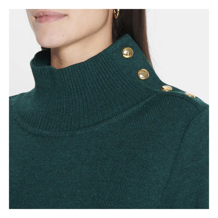 Pull in lana merino | Verde scuro- Immagine del prodotto n°2
