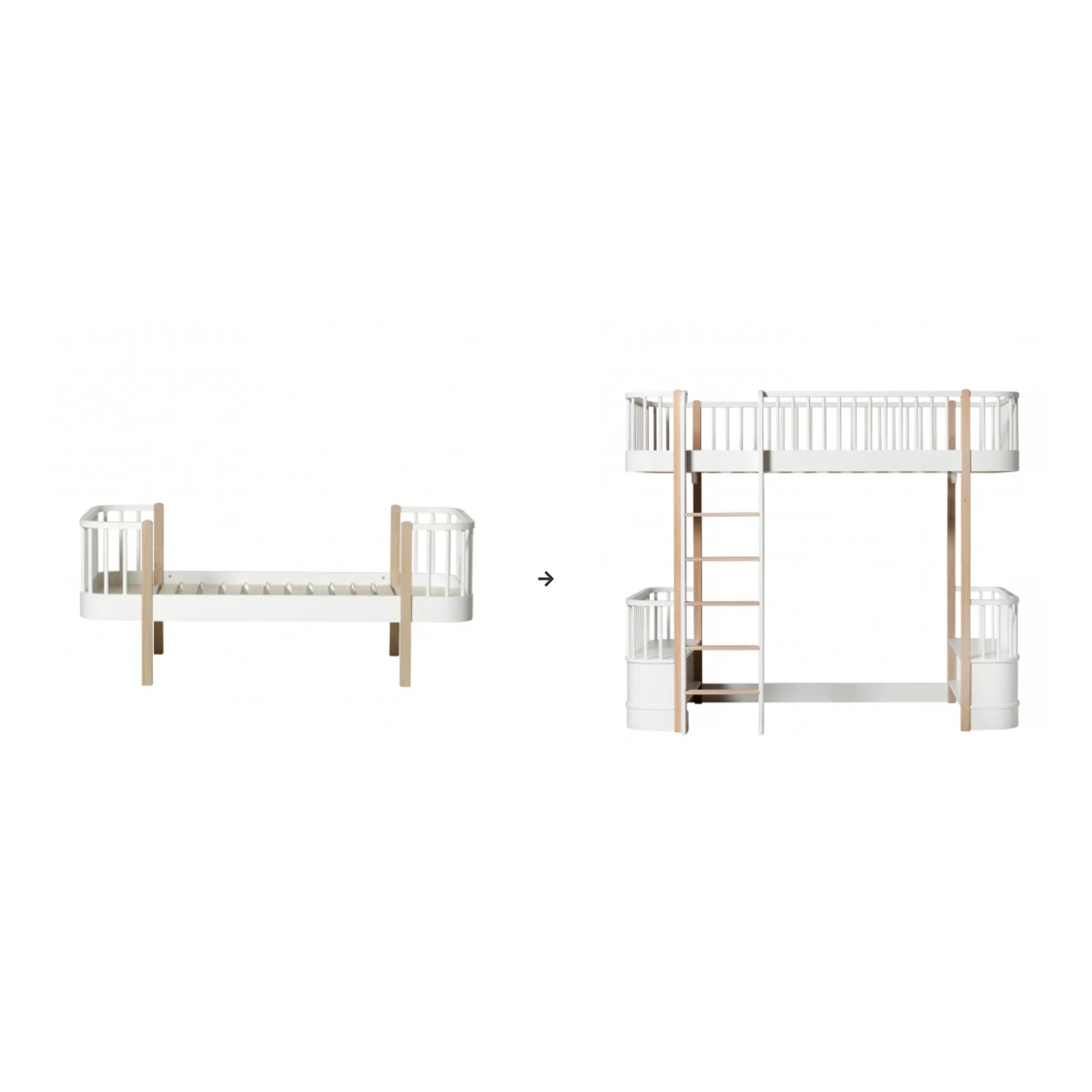 Oliver Furniture White High Wooden Bunk Bed