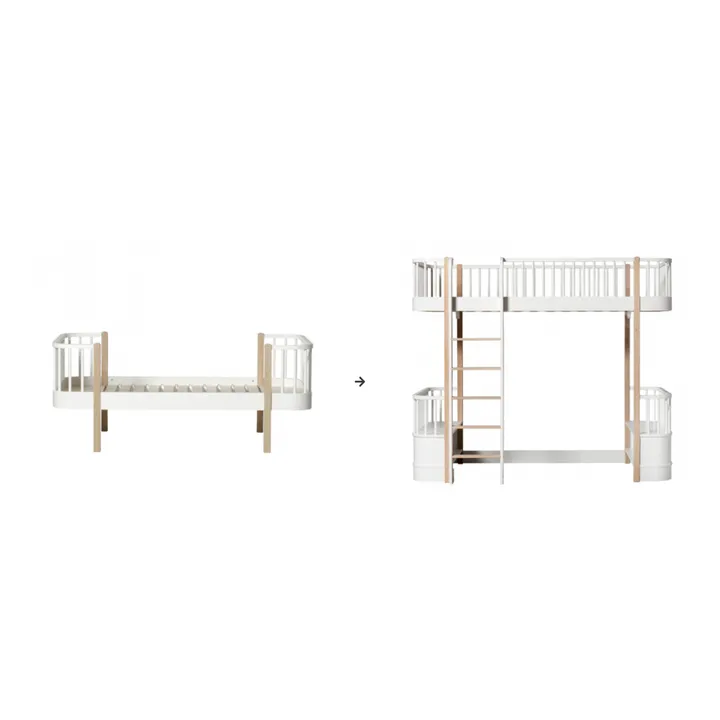 Kit de conversion Wood pour Lit/Lit junior en lit mezzanine haut | Blanc- Image produit n°0