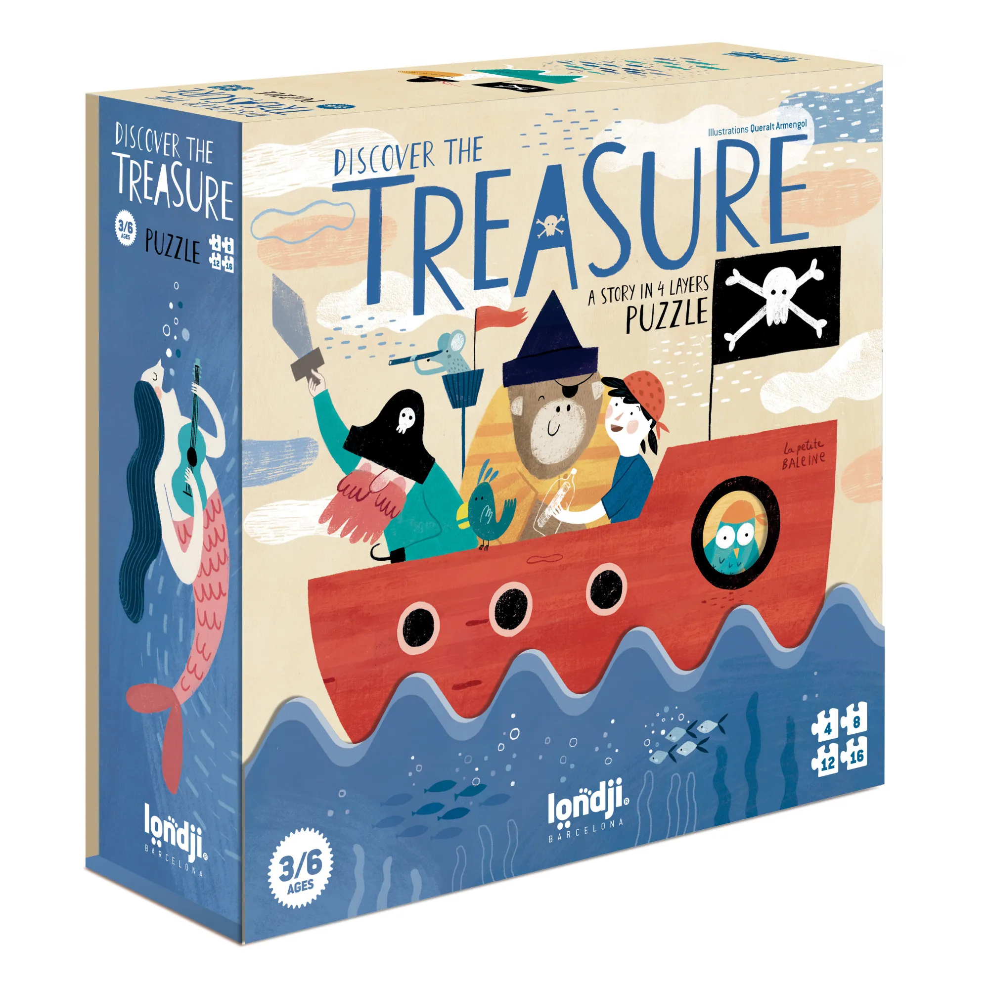 Londji Multicoloured Discover The Treasure Overlay Puzzle - 40 Pieces