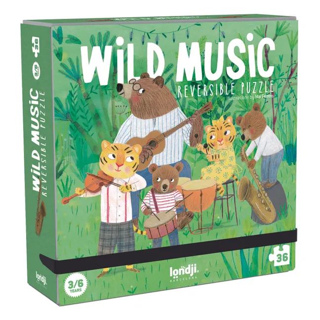 Double-sided Wild Music Puzzle - 36 pieces 