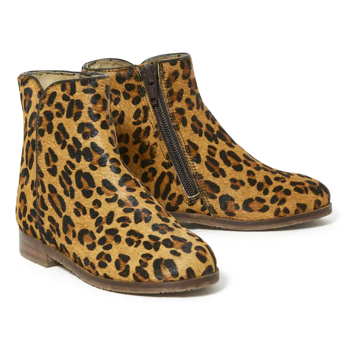 Leopard Lucia Boots | Camel- Product image n°1