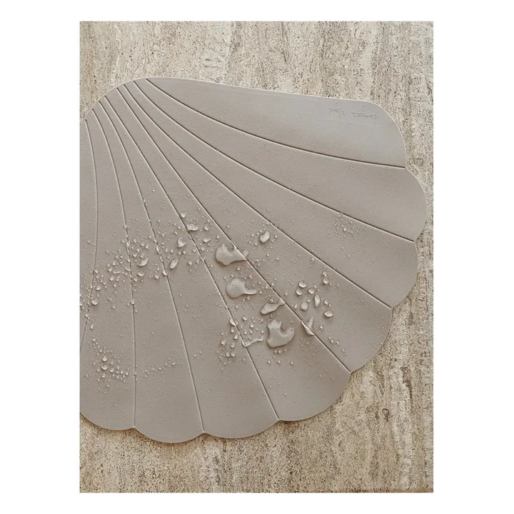 Clam Anti-Slip Silicone Bath Mat | Grey- Product image n°1
