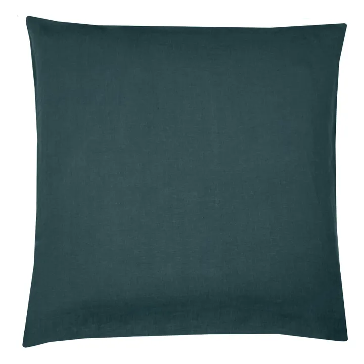 Funda de almohada Lino lavado | Azul apagado- Imagen del producto n°2