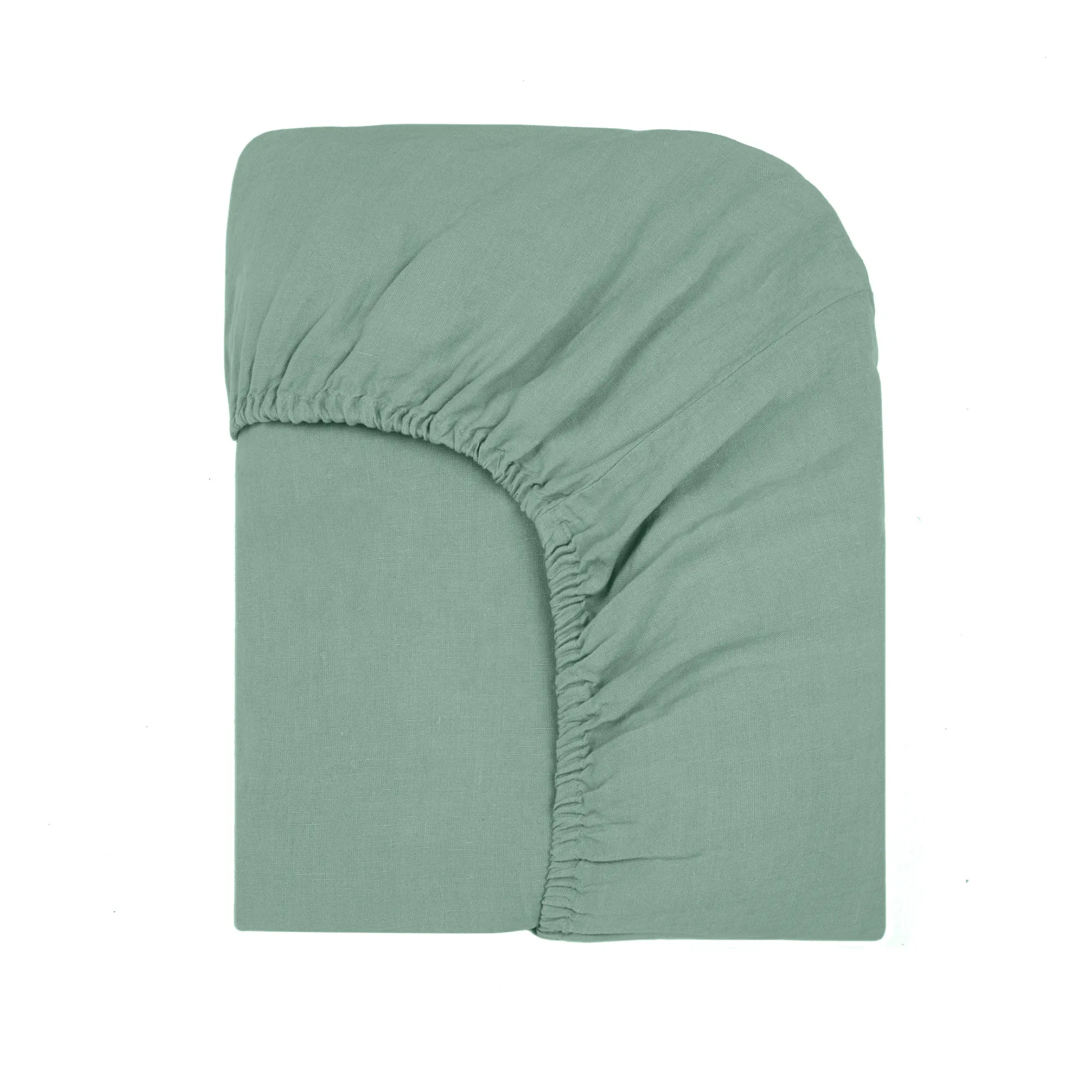 Communauté De Biens Sage Washed Linen Fitted Sheet