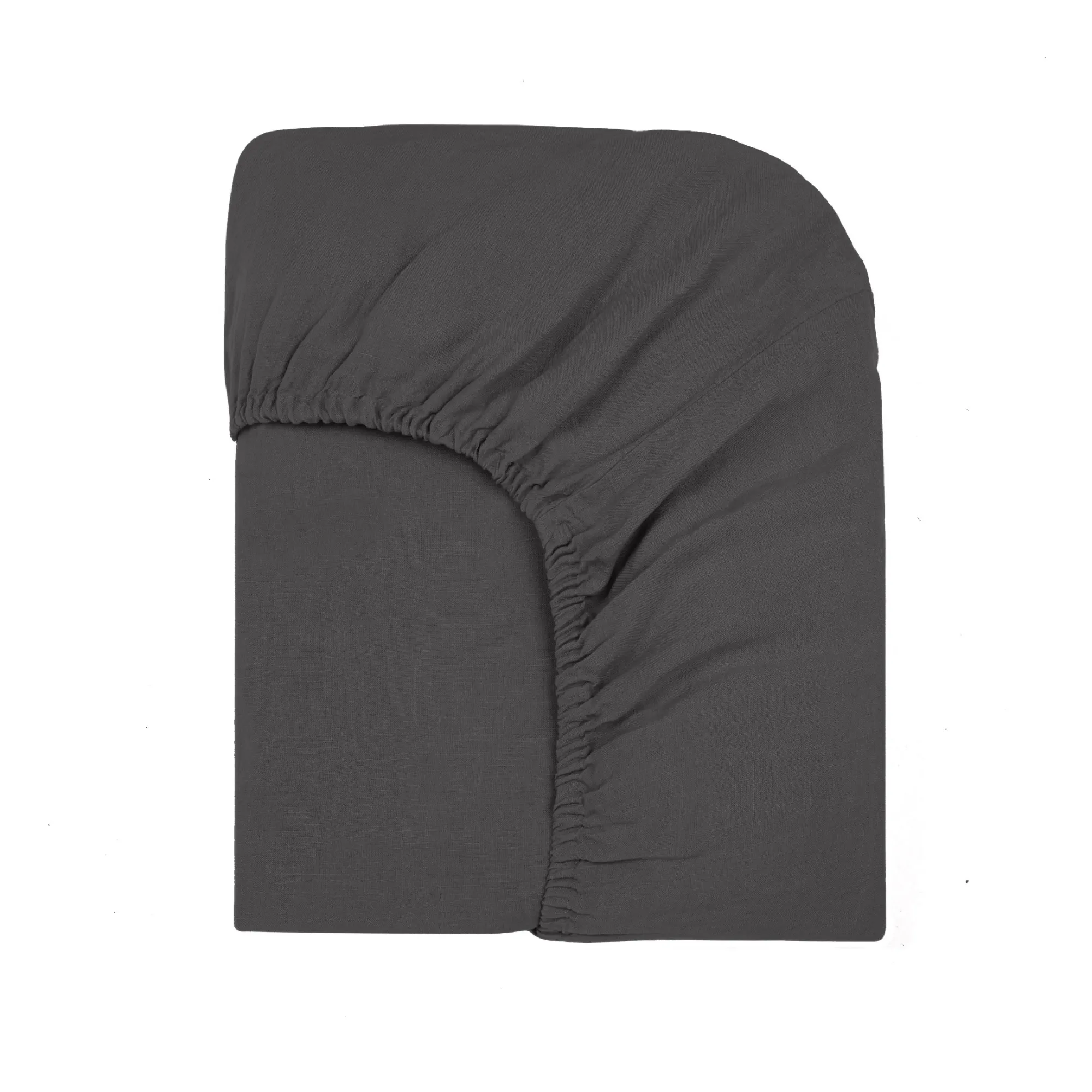 Communauté De Biens Carbon Washed Linen Fitted Sheet
