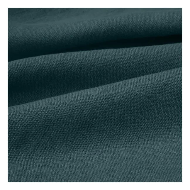 Oversewn washed linen tablecloth | Faded Blue