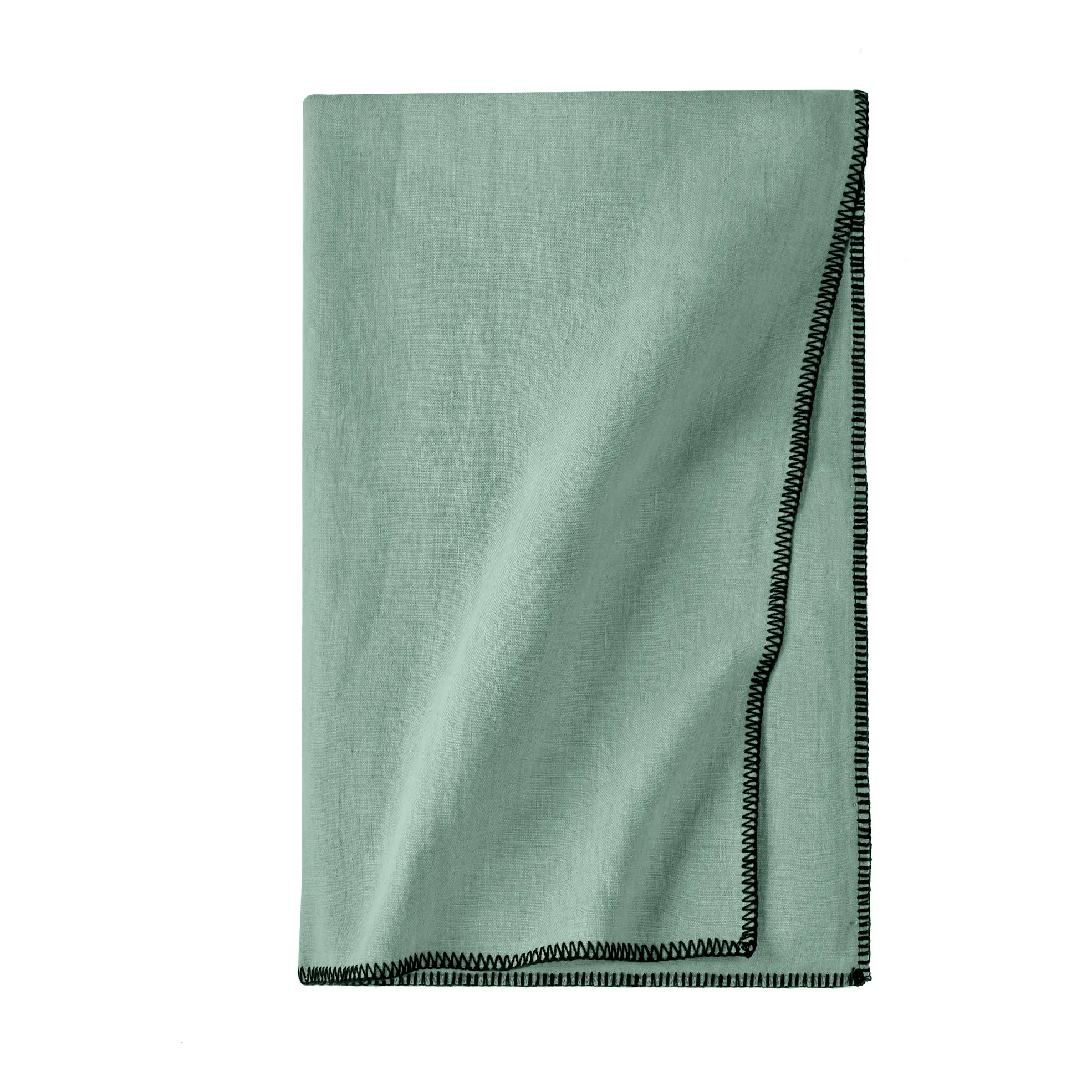Communauté De Biens Sage Oversewn Washed Linen Tablecloth