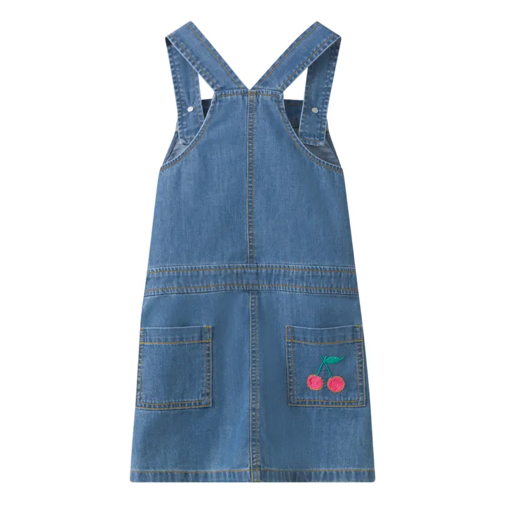 white christmas dresses Bonpoint - Jette Dress in Cherry Jacquard Denim - Blue main image 1