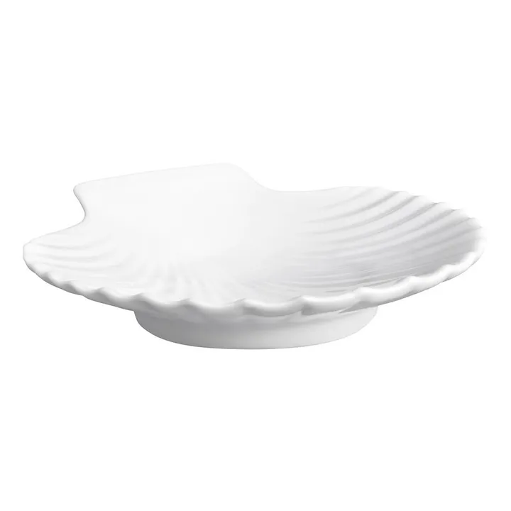 Plato de porcelana con forma de concha | Blanco- Imagen del producto n°0