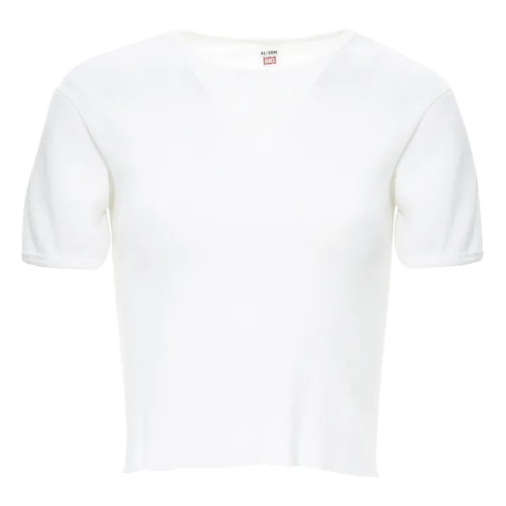 Camiseta 90's Ribbed Cap Sleeve | Blanco- Imagen del producto n°0