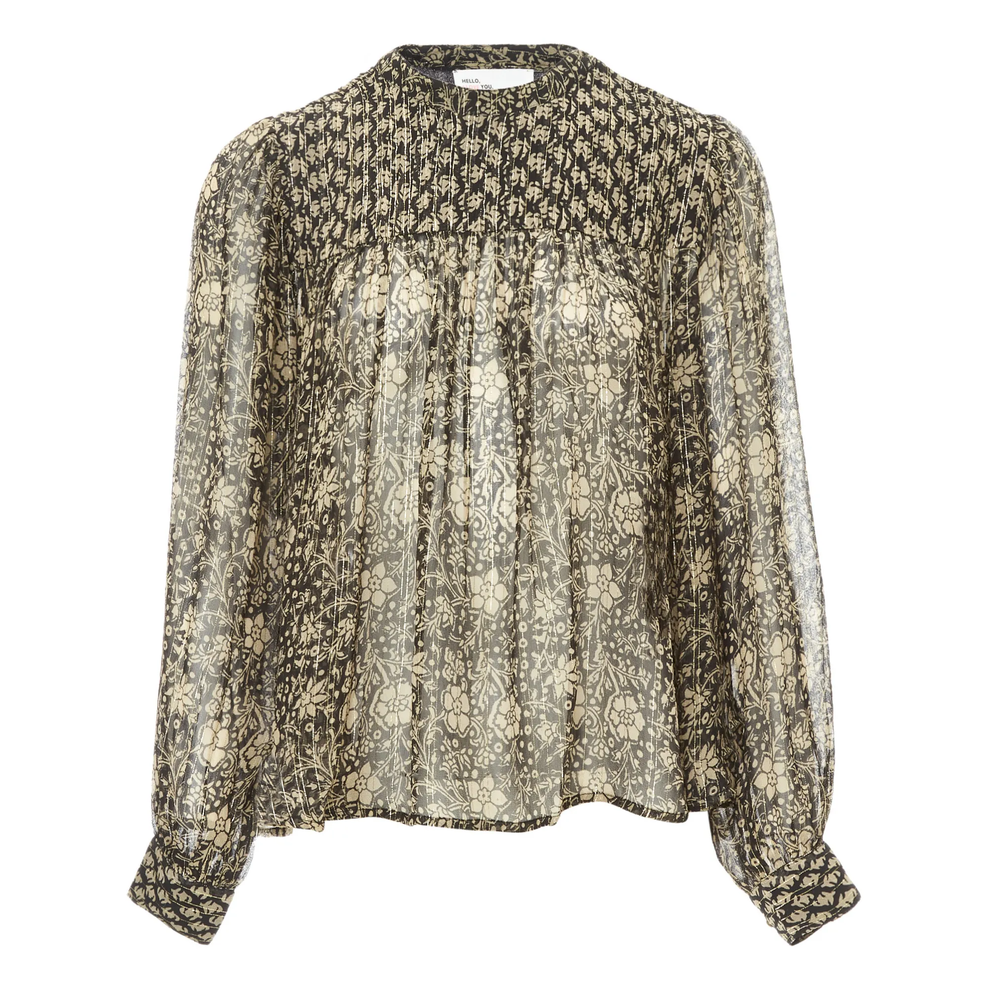 Leon & Harper Black Chagrin Lurex Blouse