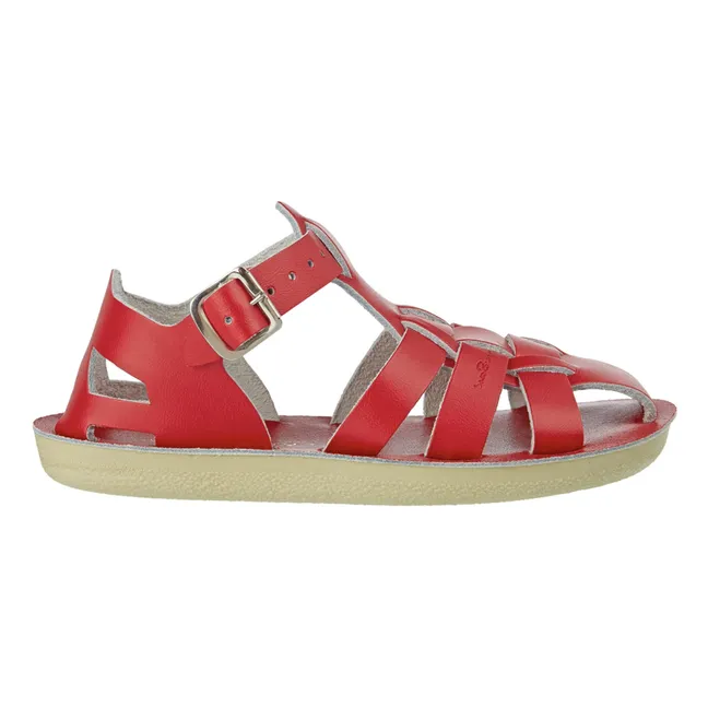 Shark Waterproof Leather Sandals | Red