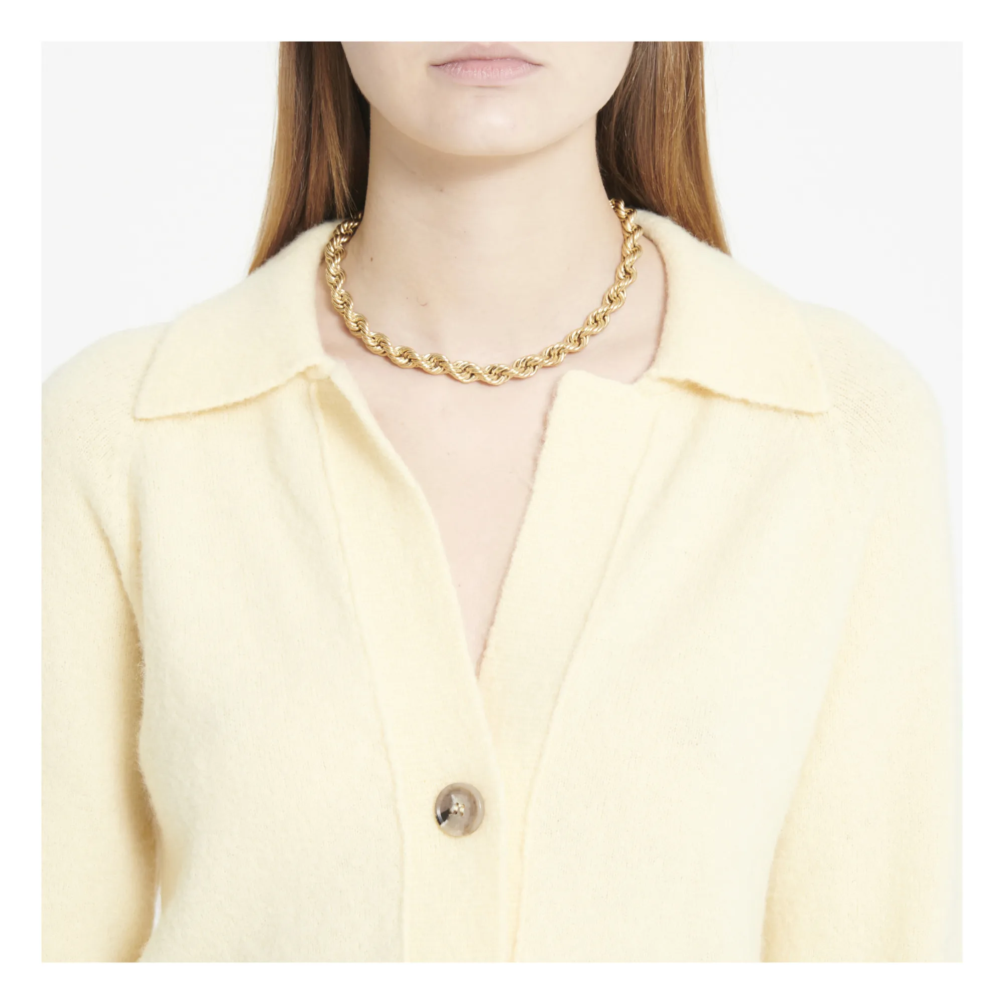 Nanushka Cade Brushed Wool Cardigan Yellow Smallable