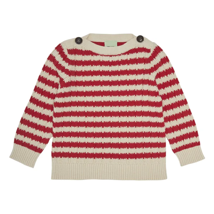 Suéter cuello de barco algodón orgánico | Rojo- Imagen del producto n°0