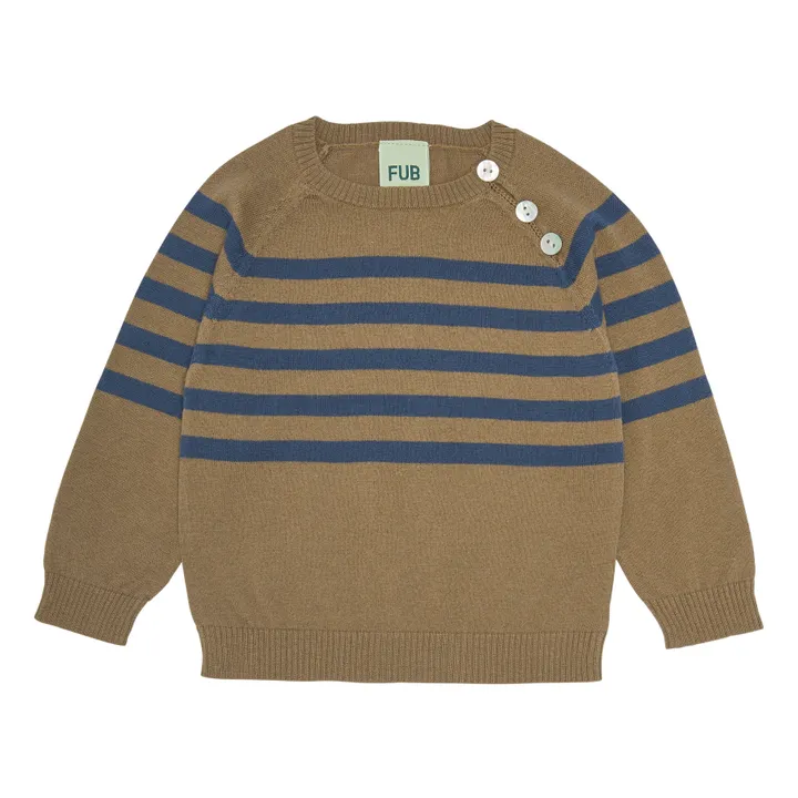 Organic Cotton Jumper with Buttons | Camel- Product image n°0
