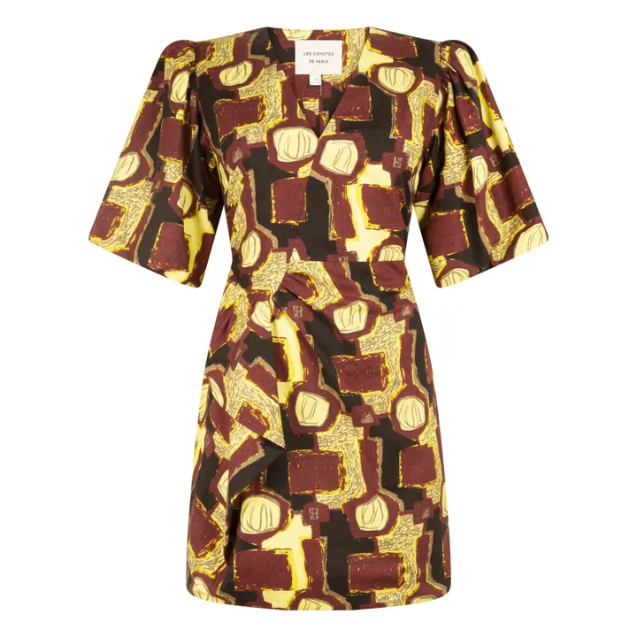 Lily Brasilia Art Print Dress  | Burgundy- Product image n°0