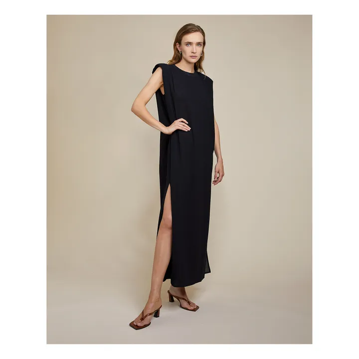 Kleid Maxi aus Wolle | Schwarz- Produktbild Nr. 1