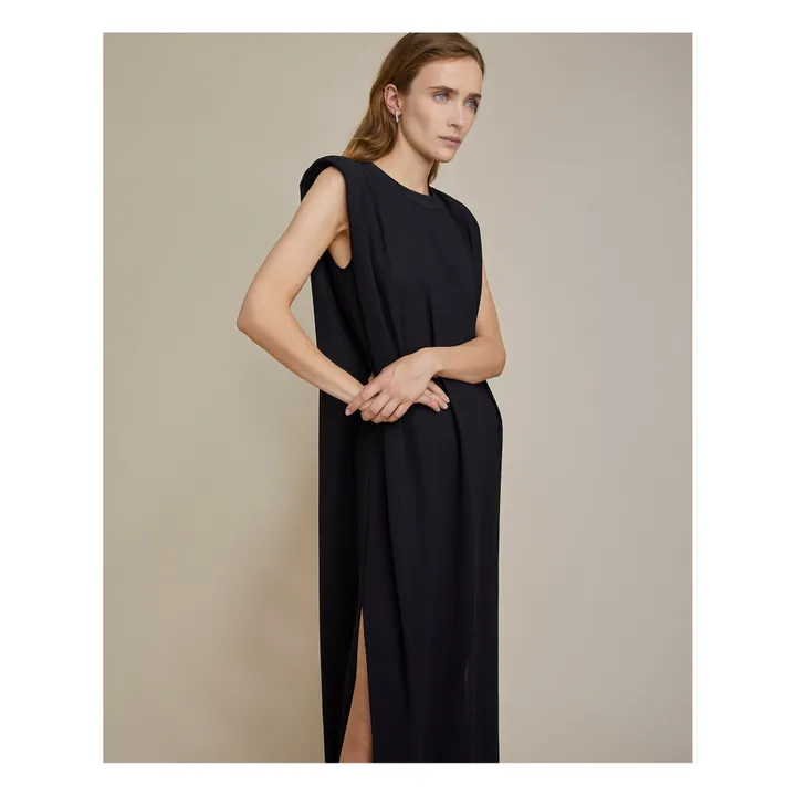 Kleid Maxi aus Wolle | Schwarz- Produktbild Nr. 2