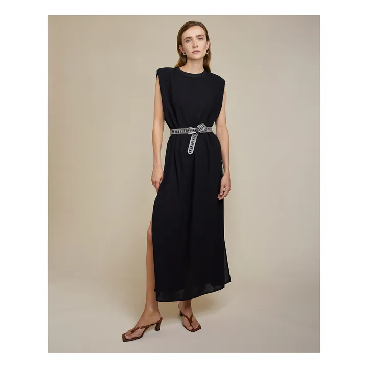 Kleid Maxi aus Wolle | Schwarz- Produktbild Nr. 3