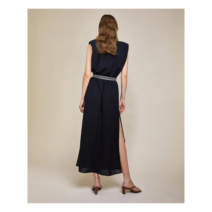 Kleid Maxi aus Wolle | Schwarz- Produktbild Nr. 4