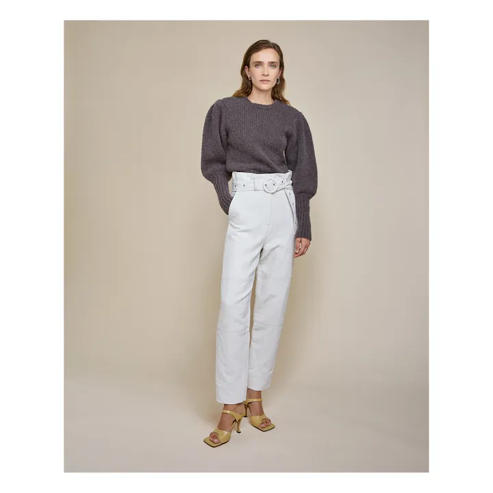 Paperbag Nadua Cotton and Linen Trousers  | Ecru- Product image n°1