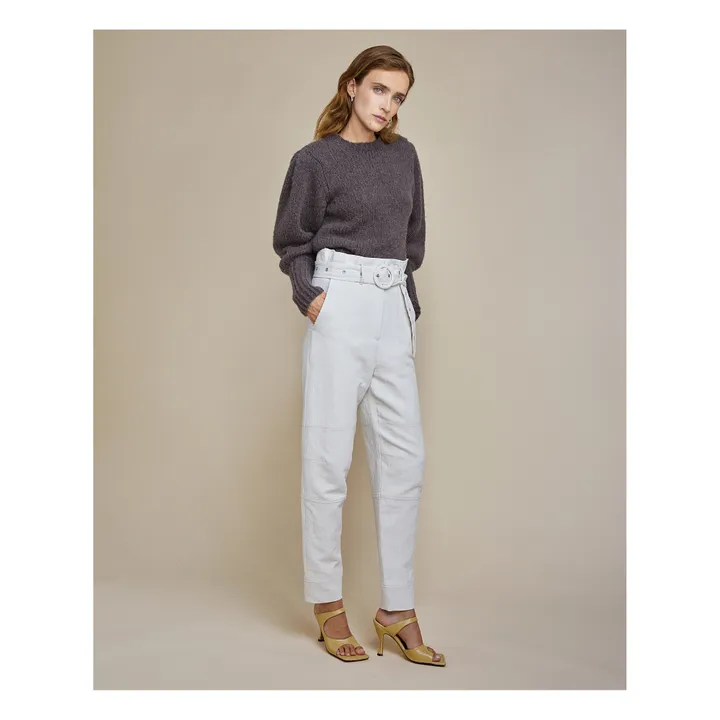 Paperbag Nadua Cotton and Linen Trousers  | Ecru- Product image n°3